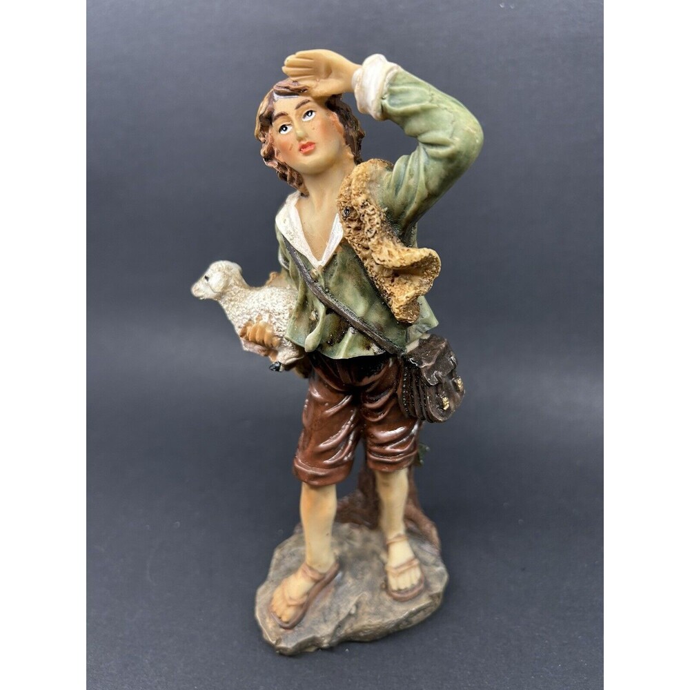Christmas Nativity Shepherd Gabriel with Lamb Replacement Figure
